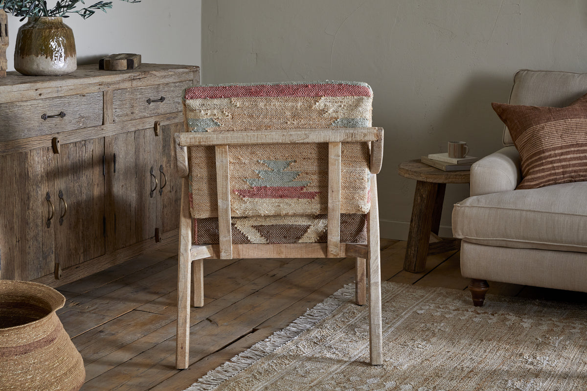 Kavya Kilim Occasional Armchair - Natural