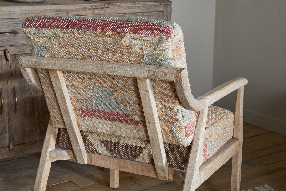 Kavya Kilim Occasional Armchair - Natural