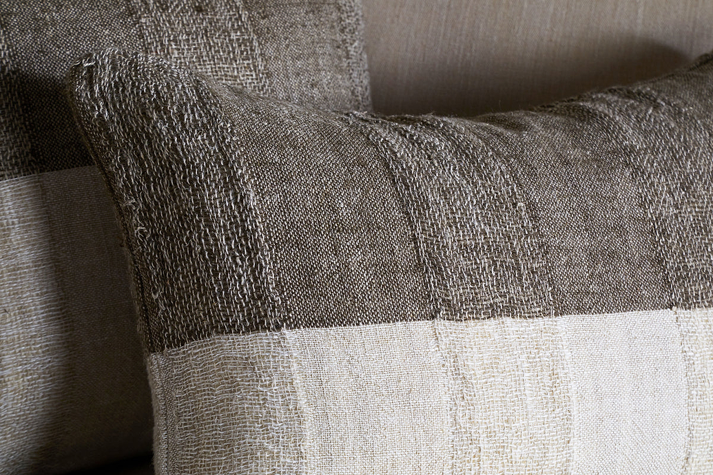 Munir Linen Cushion Cover - Charcoal