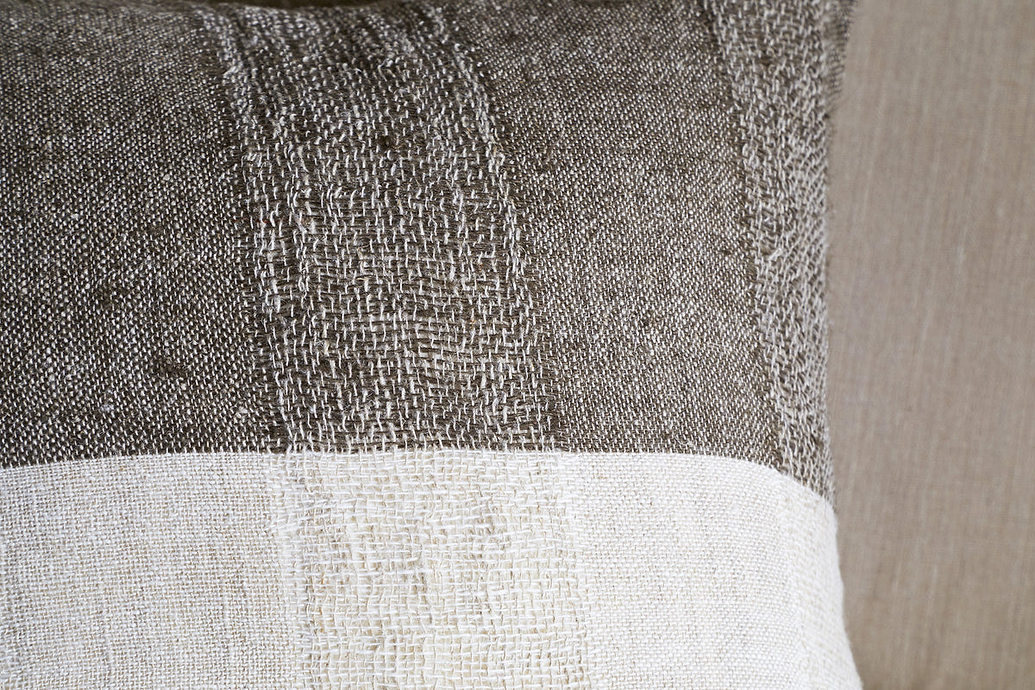 Munir Linen Cushion Cover - Charcoal