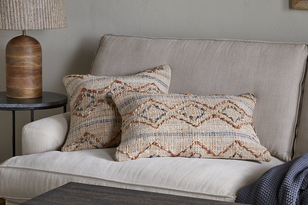 Nila Esha Cushion Cover - Rust & Indigo