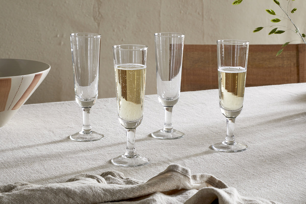 Pani Champagne Flute - Clear - (Set of 4)