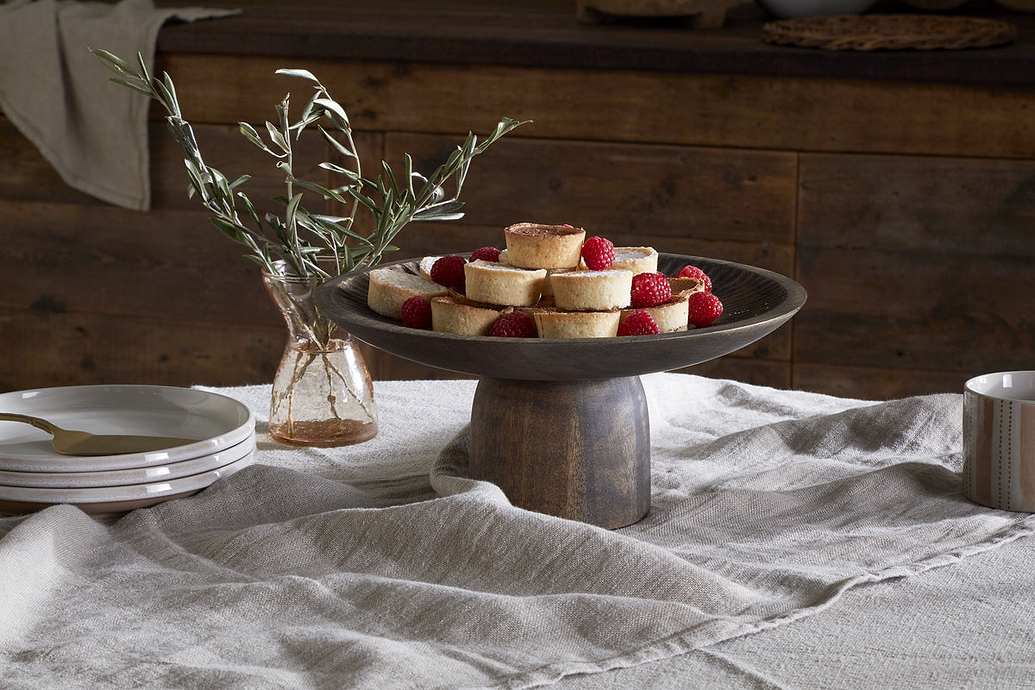 Eisha Wooden Cake Stand - Brown