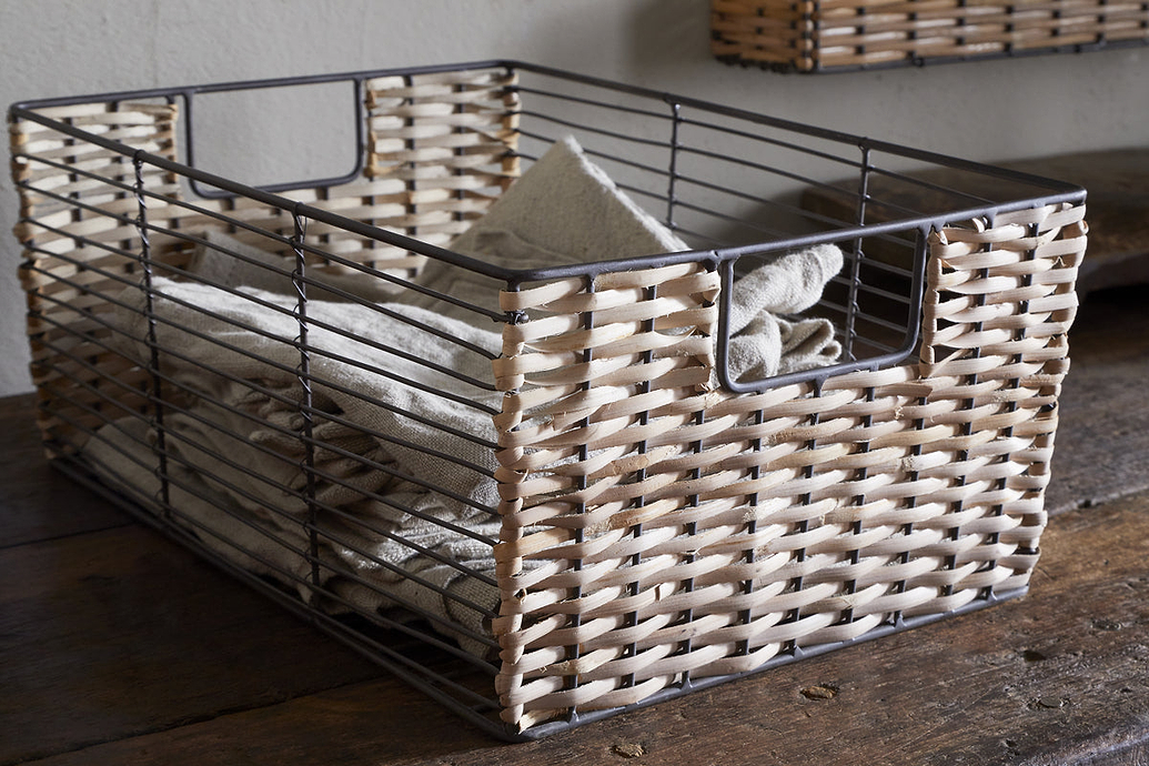Montali Iron & Rattan Storage Baskets - Natural
