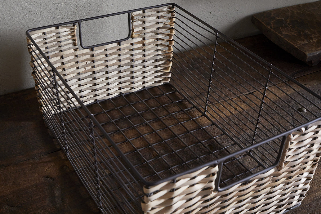 Montali Iron & Rattan Storage Baskets - Natural