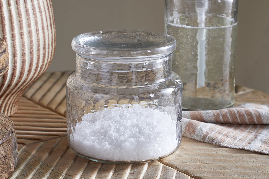 Ilcoso Recycled Hammered Glass Storage Pot - Clear