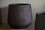 Lmaga Metal Grooved Planter - Aged Black