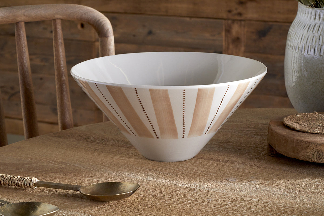 Patthar Serving Bowl - Cream & Clay - Medium
