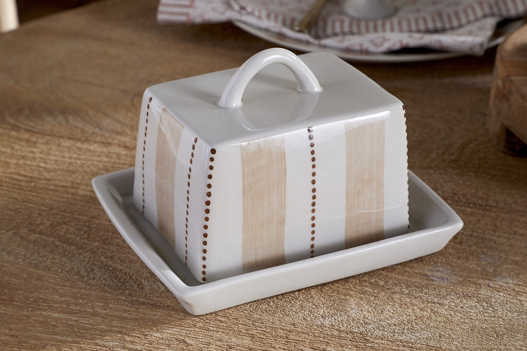 Patthar Butter Dish - Cream & Clay