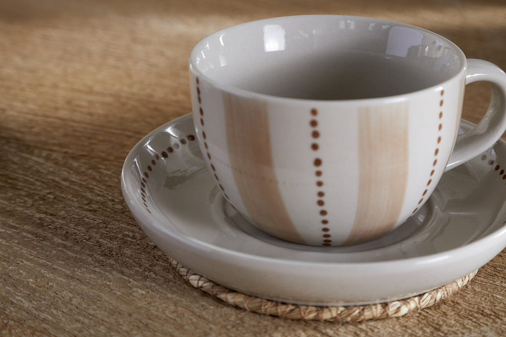 Patthar Cup & Saucer - Cream & Clay