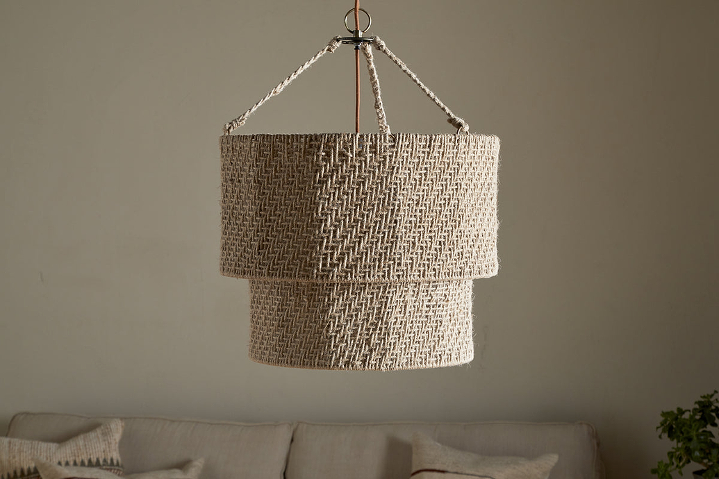 Thimba Woven Jute Chandelier - Natural