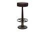 Narwana Leather Round Stool - Dark Brown