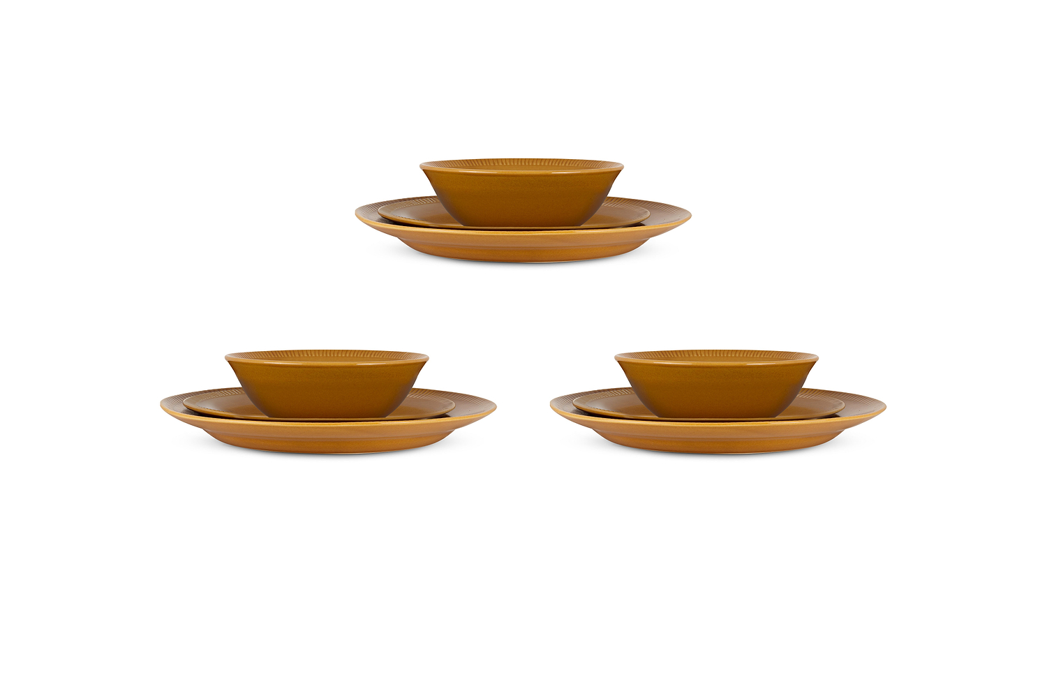 Nuwara Dinnerware Set  - Mustard (Set of 12)