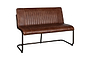 Nuveena Ribbed Leather Bench - Chocolate Brown