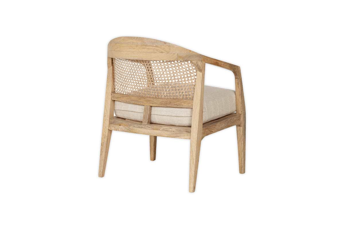 Nabhi Mango Wood & Cane Occasional Chair - Natural-nkuku