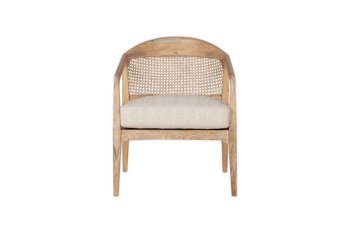 Nabhi Mango Wood & Cane Occasional Chair - Natural-nkuku