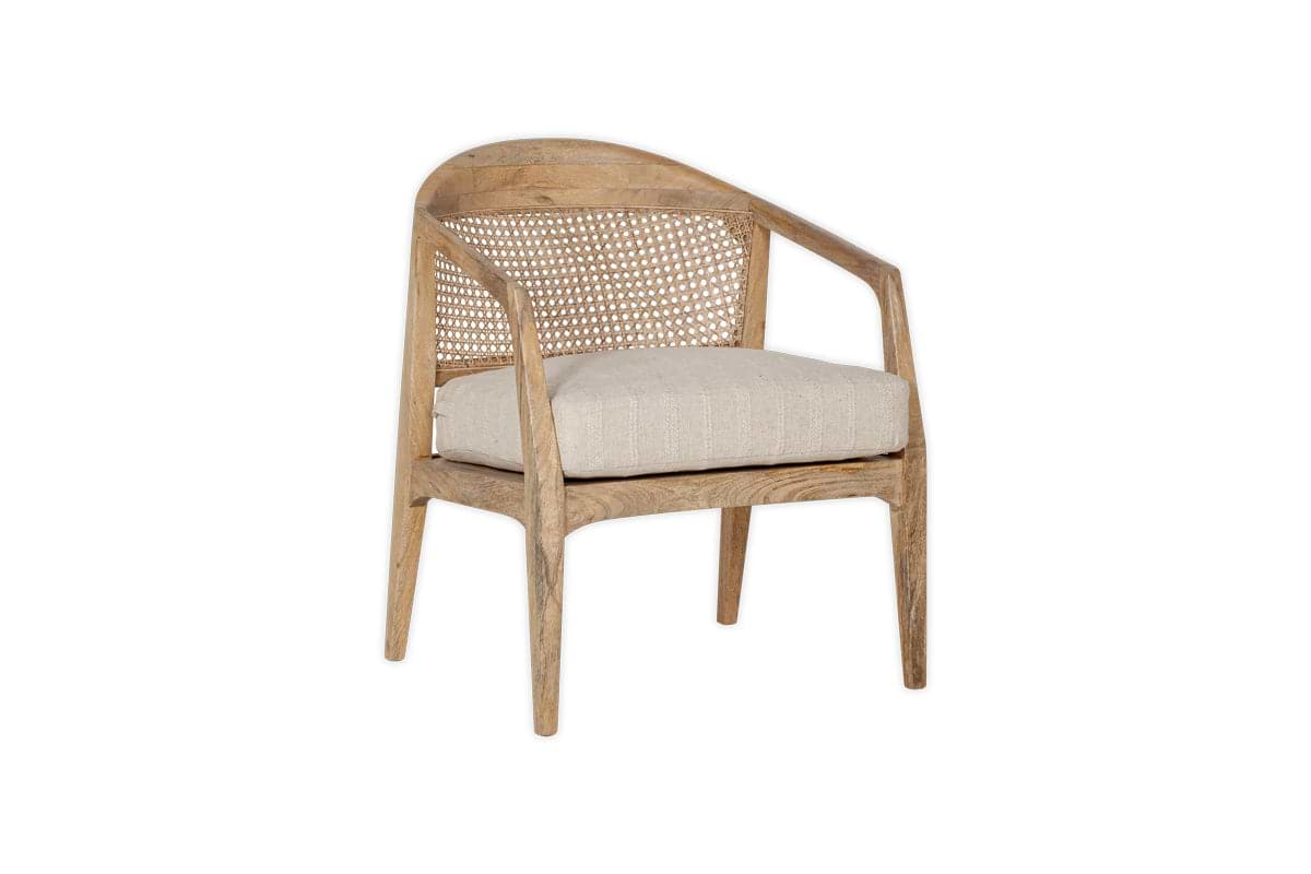 Nabhi Mango Wood & Cane Occasional Chair - Natural-nkuku