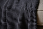 Nahan Moss Stitch Cotton Throw - Charcoal-nkuku