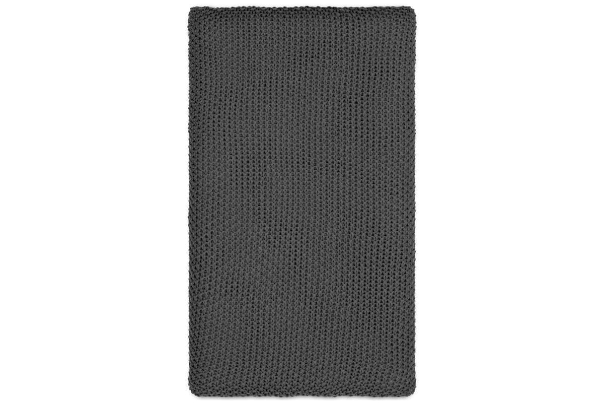 Nahan Moss Stitch Cotton Throw - Charcoal-nkuku