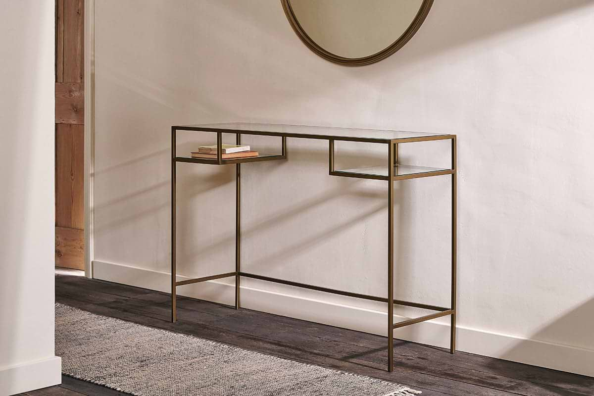 Nakuru Iron & Glass Console Table- nkuku