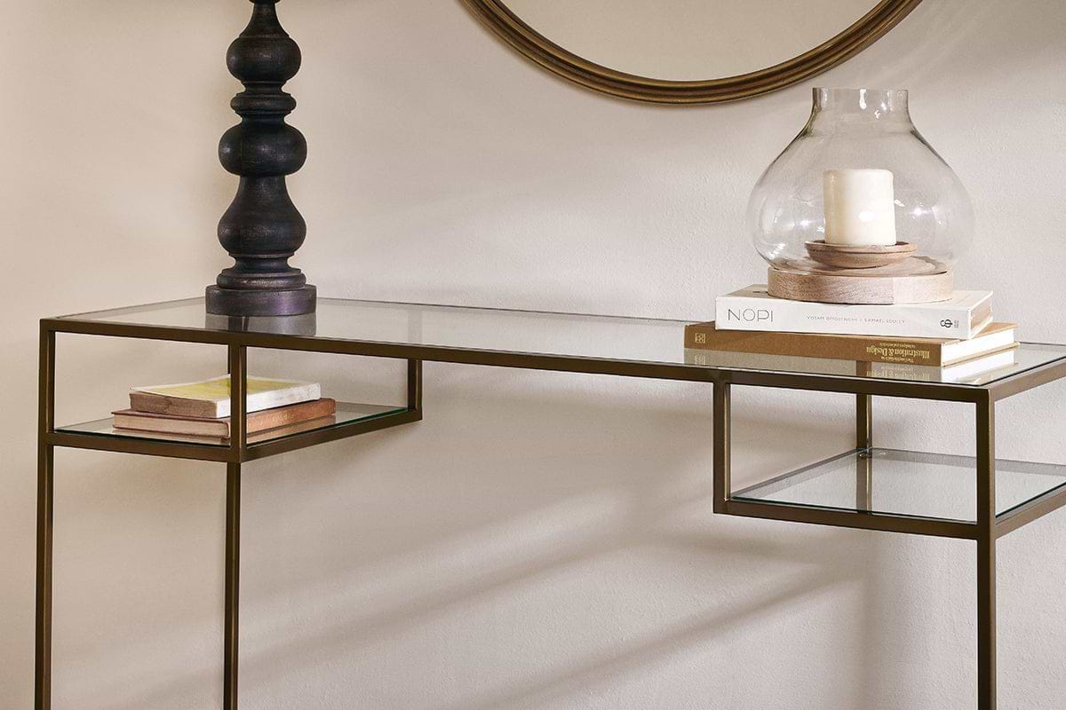 Nakuru Iron & Glass Console Table- nkuku