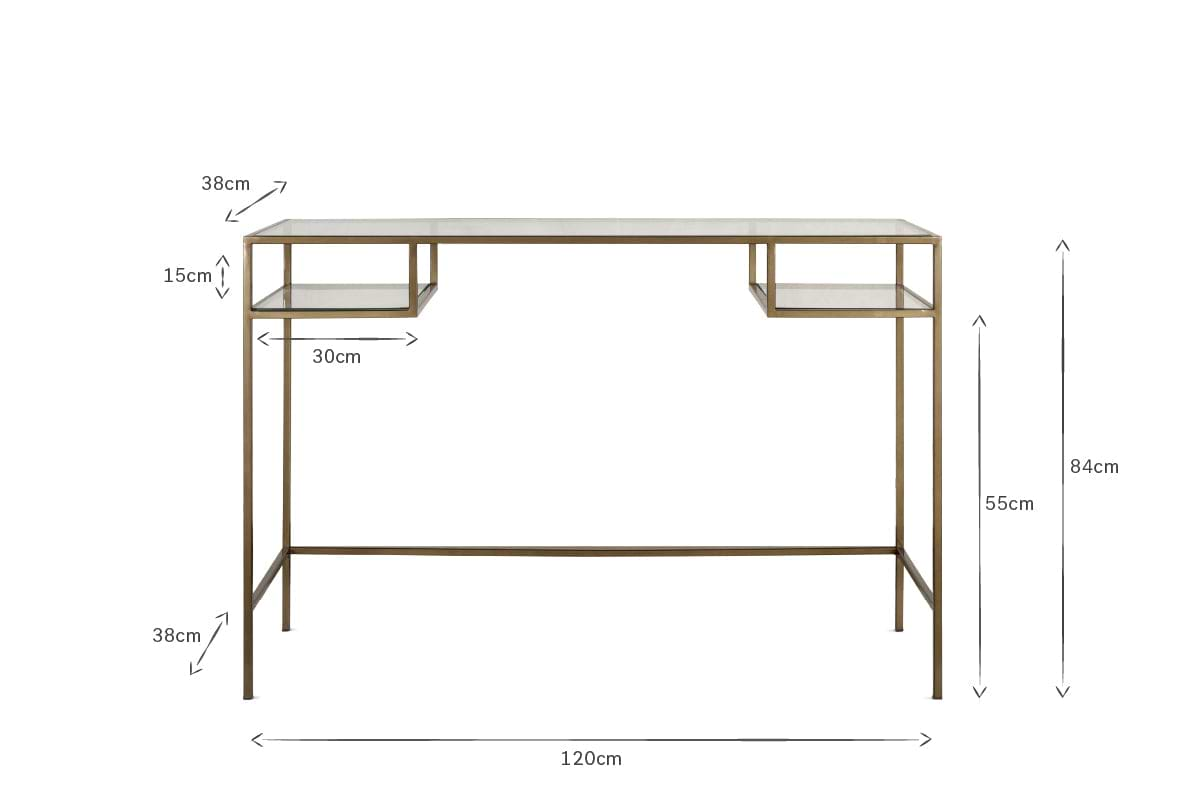 Nakuru Iron & Glass Console Table- nkuku