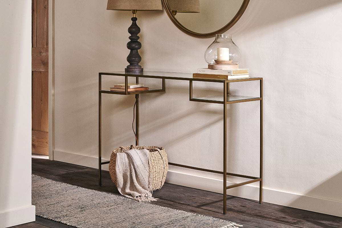 Nakuru Iron & Glass Console Table- nkuku