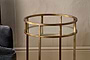 Nakuru Iron & Glass Drinks Table - Brass-nkuku