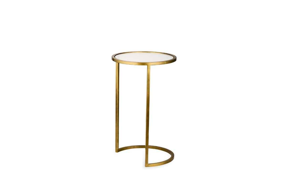 Nakuru Iron & Glass Side Table Set - Brass- nkuku