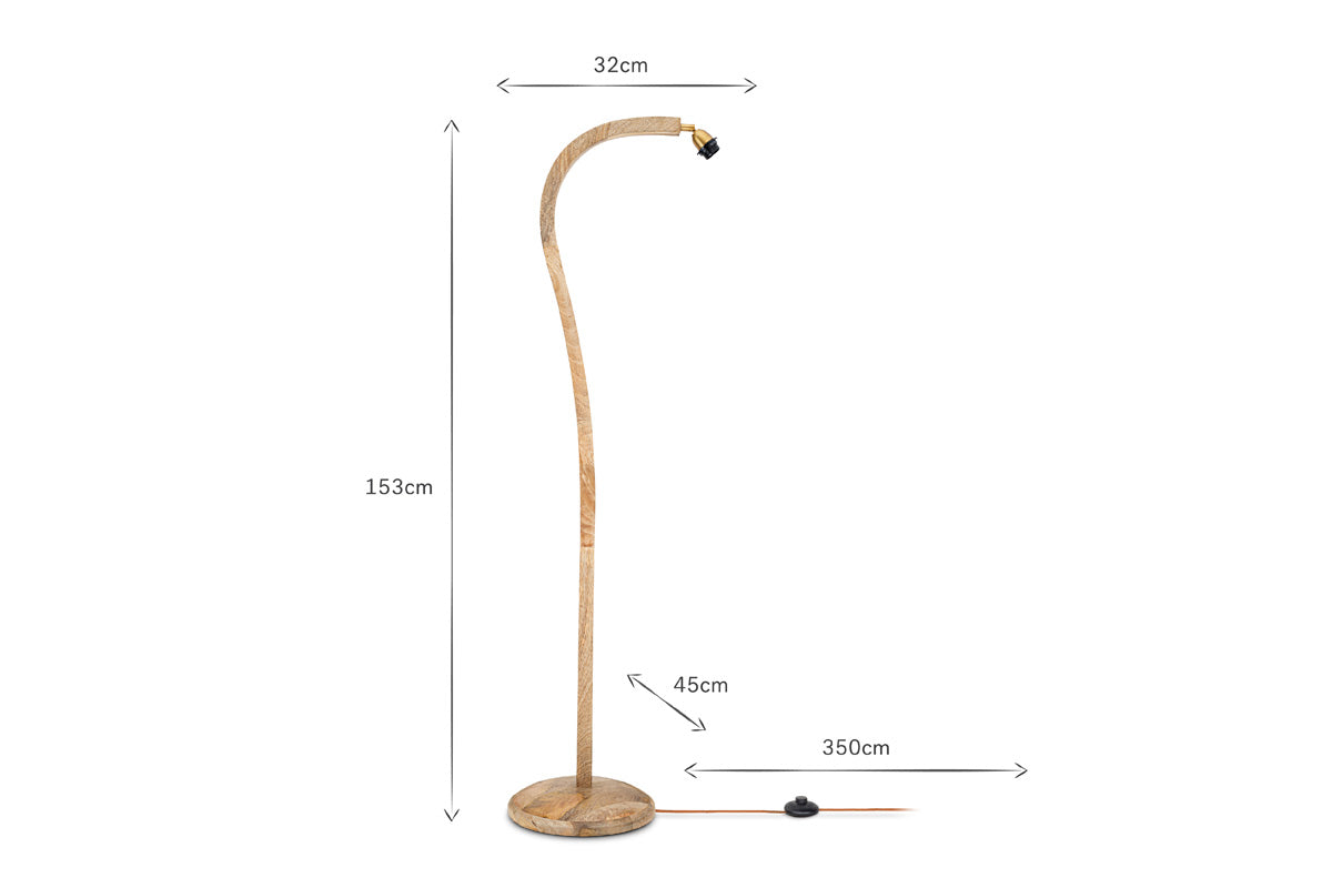 Namira Mango Wood Floor Lamp - Natural-nkuku