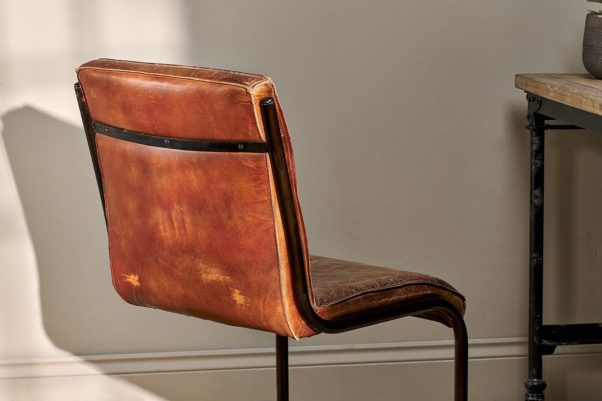 Narwana Leather Desk Chair - Aged Tan-nkuku