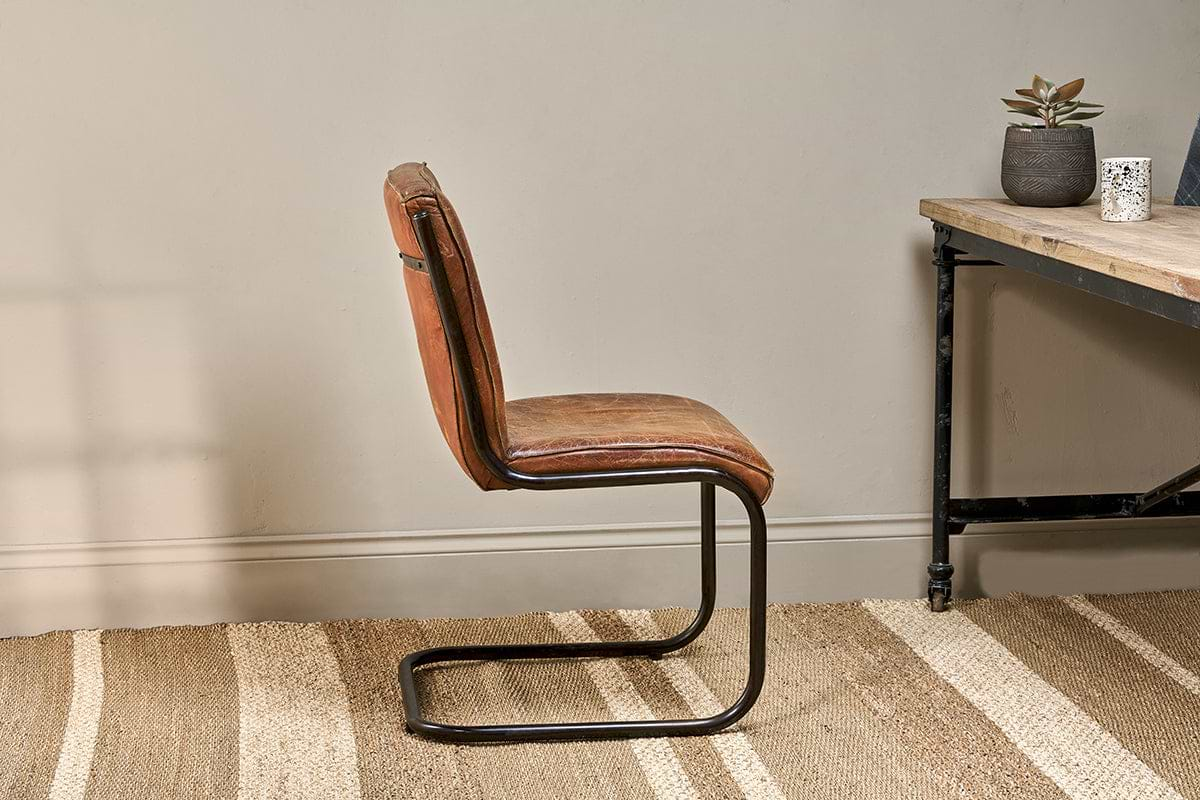 Narwana Leather Desk Chair - Aged Tan-nkuku