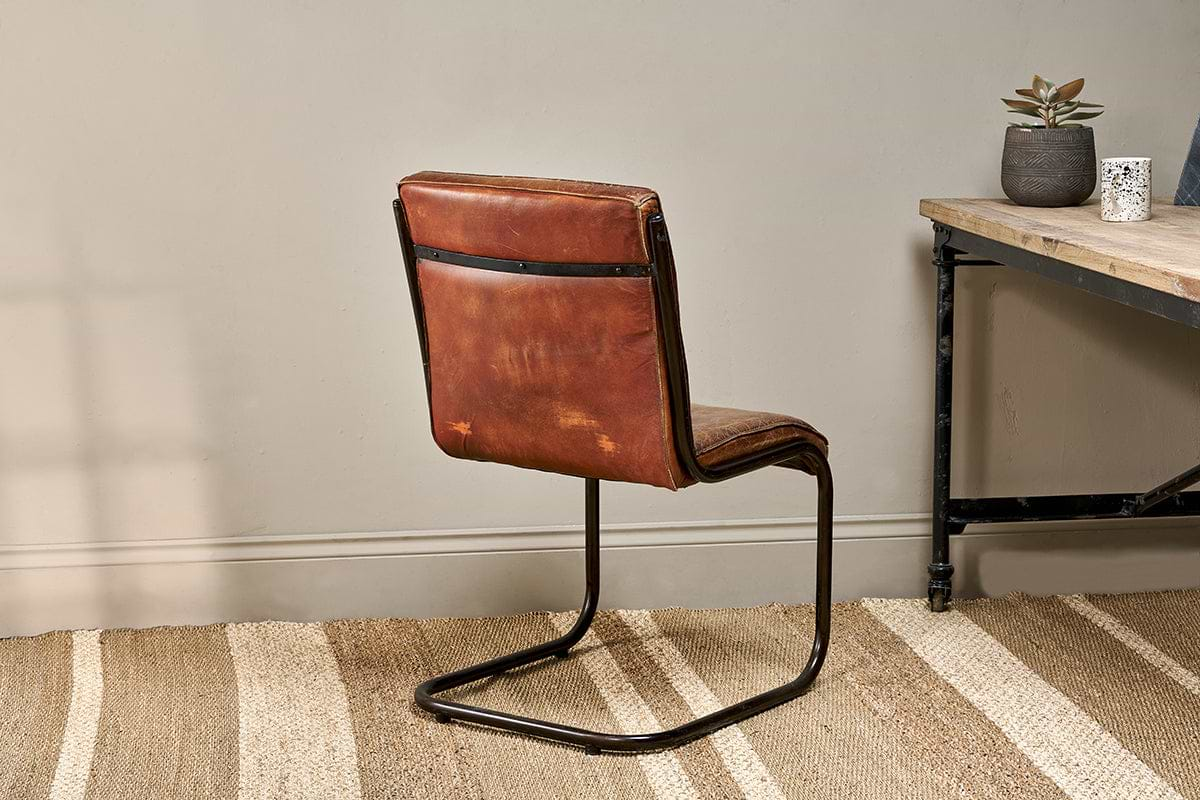 Narwana Leather Desk Chair - Aged Tan-nkuku