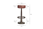 Narwana Leather Round Stool - Chocolate Brown-nkuku