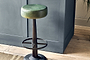 Narwana Leather Round Stool - Rich Green-nkuku