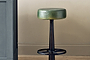 Narwana Leather Round Stool - Rich Green-nkuku