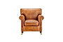 Narwana Ribbed Leather Armchair - Aged Tan- nkuku