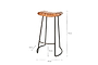 Narwana Ribbed Leather Stool - Aged Tan - Large-nkuku