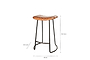 Narwana Ribbed Leather Stool - Aged Tan - Small-nkuku