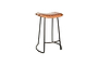 Narwana Ribbed Leather Stool - Aged Tan - Small-nkuku