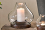 Naryla Mango Wood Lantern - Dark Stain & Clear-nkuku