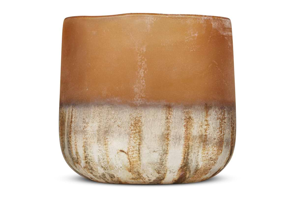 Ngolo Tealight Holder - Antiqued Amber-nkuku