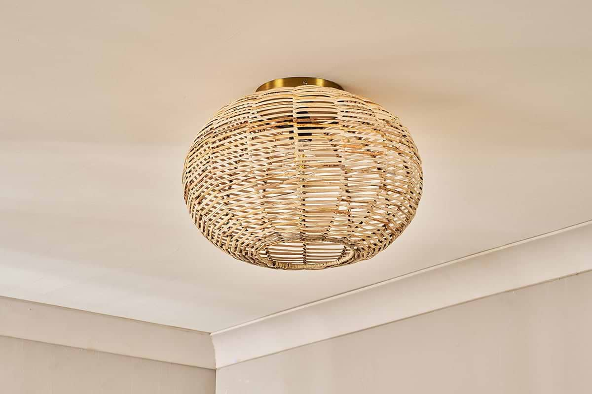 Noko Rattan Flush Ceiling Light-nkuku