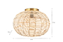 Noko Rattan Flush Ceiling Light-nkuku