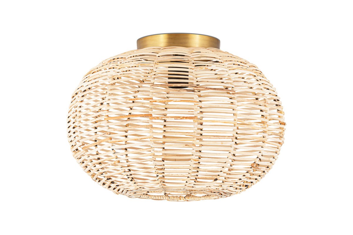 Noko Rattan Flush Ceiling Light-nkuku