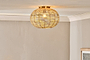 Noko Rattan Flush Ceiling Light-nkuku