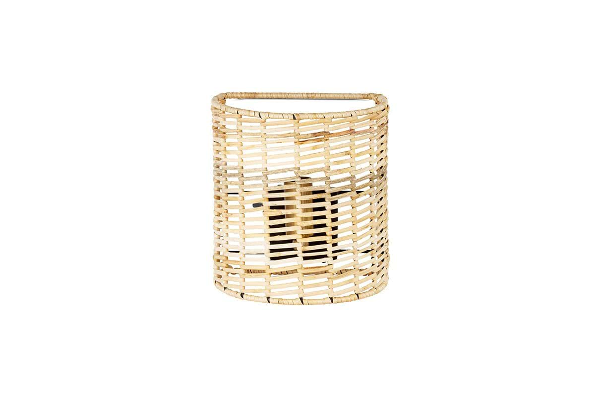 Noko Rattan Wall Lamp - Small-nkuku