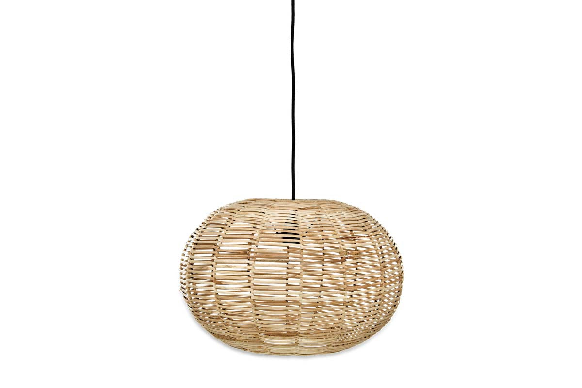 Noko Wicker Round Pendant - Natural - Large-nkuku