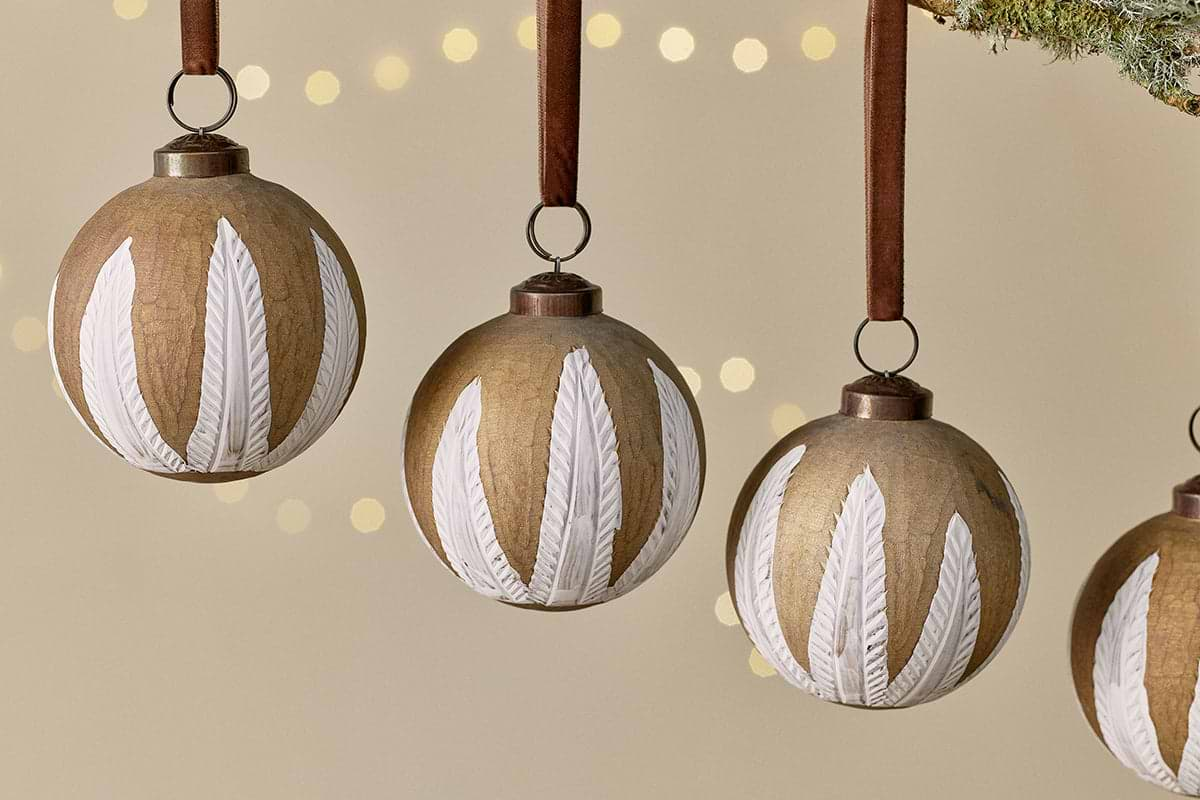 Nori Baubles - Gold & Cream - (Set of 4)-nkuku