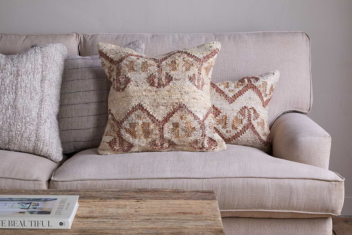 Nuvali Cotton & Jute Cushion Cover - Rust-nkuku